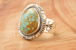 Genuine Number 8 Mine Turquoise Sterling Silver Ring